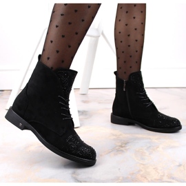 Botas de mujer con circonitas negras Potocki SZ12178 negro 5
