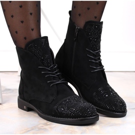 Botas de mujer con circonitas negras Potocki SZ12178 negro 6