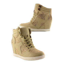 Deportivas con ganchos 8073 beige 4