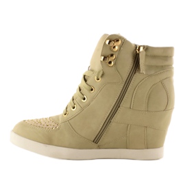 Deportivas con ganchos 8073 beige 2