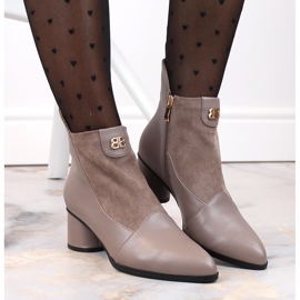 Botas mujer beige tacón D&amp;A S.Barski Premium Collection MR870-96 7