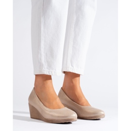 Zapatos de tacón de mujer Shelovet con purpurina dorado 3