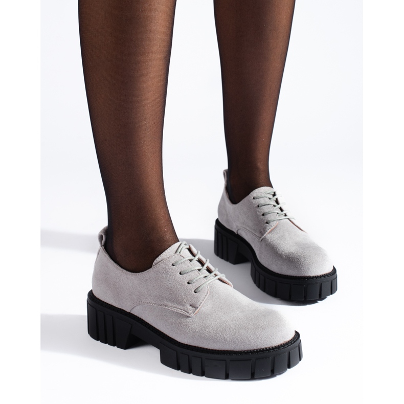 Zapatos mujer de ante con cordones Shelovet negro 2