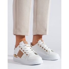 Zapatillas deportivas de mujer blancas y beige Zapatillas Shelovet blanco 1