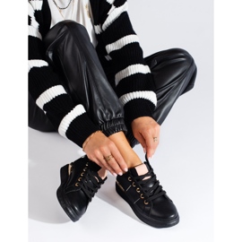 Zapatillas deportivas de mujer negras Shelovet sneakers negro 2