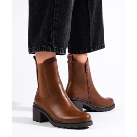 Botas Chelsea de mujer Shelovet en color marrón 3