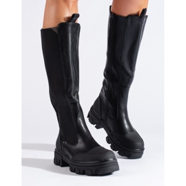 Botas negras con parte superior Shelovet flexible. negro 1