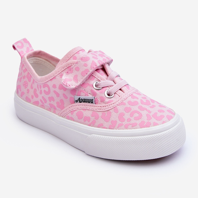 Deportivas infantiles estampadas con velcro, Rosa Talirena rosado 1