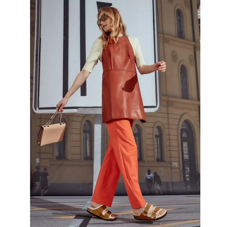 Chanclas Birkenstock Arizona Shearling Mink W 1001135 marrón 2