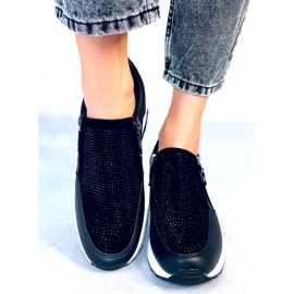 Deportivas mujer cuña negra brillo negro 1 Deportivas mujer cuña negra brillo negro 1