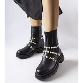 Botines negros decorados con perlas Callicratide 1