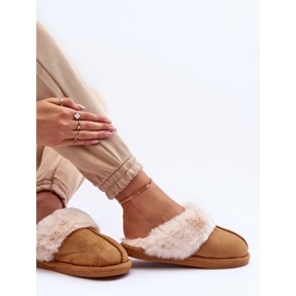 Pantuflas de Mujer Pantuflas con Piel Camel Pinky marrón 6