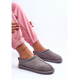 FB3 Pantuflas Mujer De Ante Con Pelo Polinna Gris 3