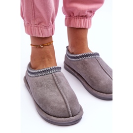 FB3 Pantuflas Mujer De Ante Con Pelo Polinna Gris 2