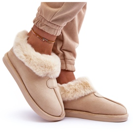 FB3 Pantuflas de mujer con pelo, beige claro Lanoze 6