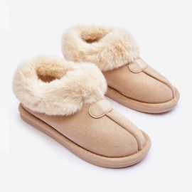 FB3 Pantuflas de mujer con pelo, beige claro Lanoze 4