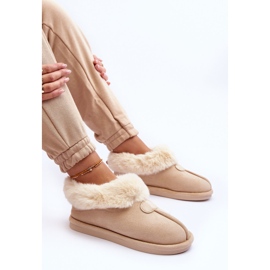 FB3 Pantuflas de mujer con pelo, beige claro Lanoze 5