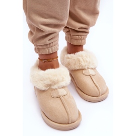 FB3 Pantuflas de mujer con pelo, beige claro Lanoze 2