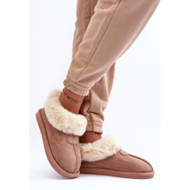 FB3 Pantuflas de mujer Lanoze beige con pelo 2