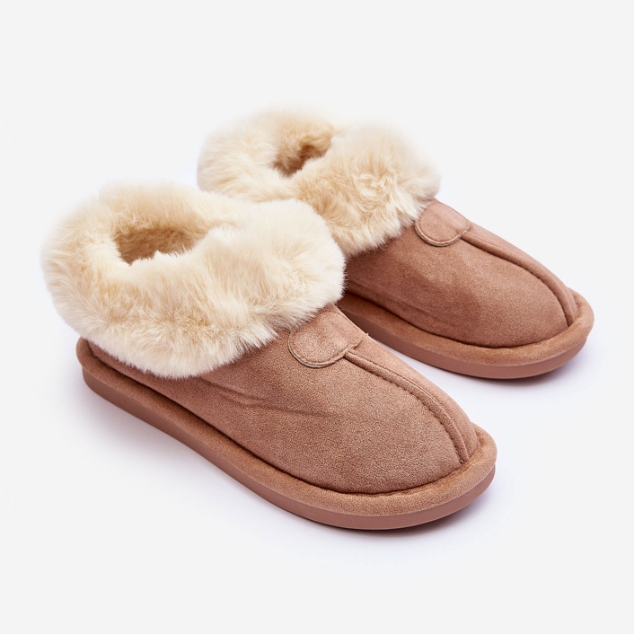 FB3 Pantuflas de mujer Lanoze beige con pelo 1