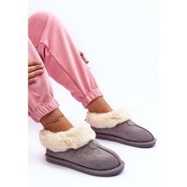 FB3 Pantuflas de mujer con pelo, gris Lanoze 3