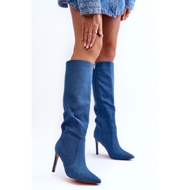 Botas denim tacón Melisandra azul 2