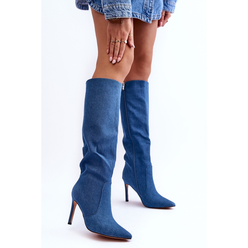 Botas denim tacón Melisandra azul 2