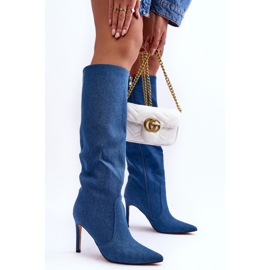 Botas denim tacón Melisandra azul 4