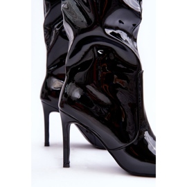Botas de tacón alto de charol Melisandra negras negro 4
