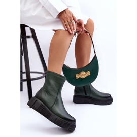 Lemar Botas Mujer Piel con Plataforma Verde Jenefer 4