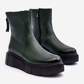 Lemar Botas Mujer Piel con Plataforma Verde Jenefer 3