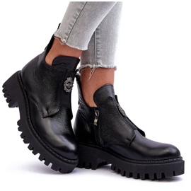 Lemar Botines Mujer Piel Con Adorno Negro Lusanna 10