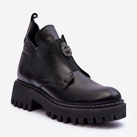 Lemar Botines Mujer Piel Con Adorno Negro Lusanna 1