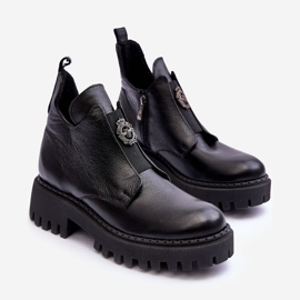 Lemar Botines Mujer Piel Con Adorno Negro Lusanna 2
