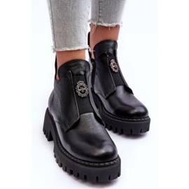 Lemar Botines Mujer Piel Con Adorno Negro Lusanna 5