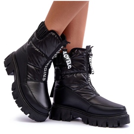 PE1 Botas de nieve con aislamiento alto para mujer Black Freoc negro 11