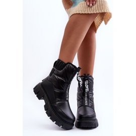 PE1 Botas de nieve con aislamiento alto para mujer Black Freoc negro 9