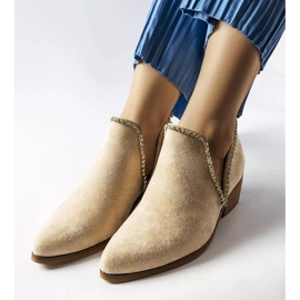 Botines beige decorados con pedrería Ditten 1