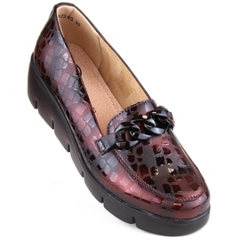 Zapatos cuña mujer piel burdeos Filippo DP4128 rojo 1