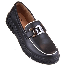 Zapatos de mujer de piel negra con plataforma y cadena, Filippo DP4728 negro 1