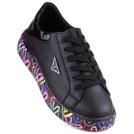 Zapatos de mujer de piel con plataforma negra de colores Filippo DP4480 negro 1