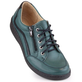 Zapatos cómodos mujer piel verde Helios 411 2