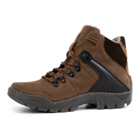 Olivier Botas de nieve de invierno para hombre 119 trekking nobuck marrón 1