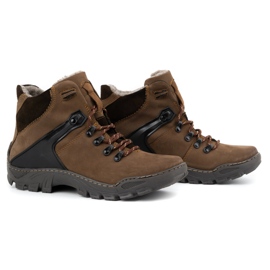 Olivier Botas de nieve de invierno para hombre 119 trekking nobuck marrón 2