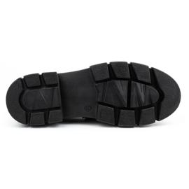 WASAK Zapatos sin cordones para mujer de piel 0706, negro, con suela gruesa 8