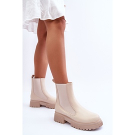 Botas Chelsea Clásicas De Piel Beige Isminna 6