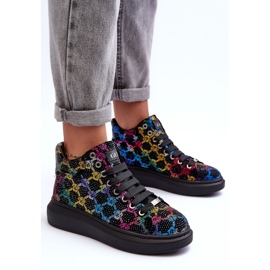 Zapatillas Deportivas con Plataforma Pedrería GOE MM2N4009 Negro 7