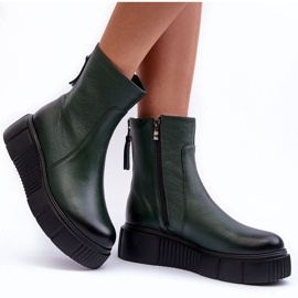Lemar Botas Mujer Piel con Plataforma Verde Jenefer 10