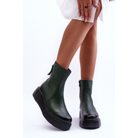 Lemar Botas Mujer Piel con Plataforma Verde Jenefer 1