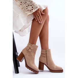 Botas Tacón Ante Beige Makeline 8